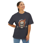 Grind or Die Skull Tee — Flaming Skull Weightlifting T-Shirt