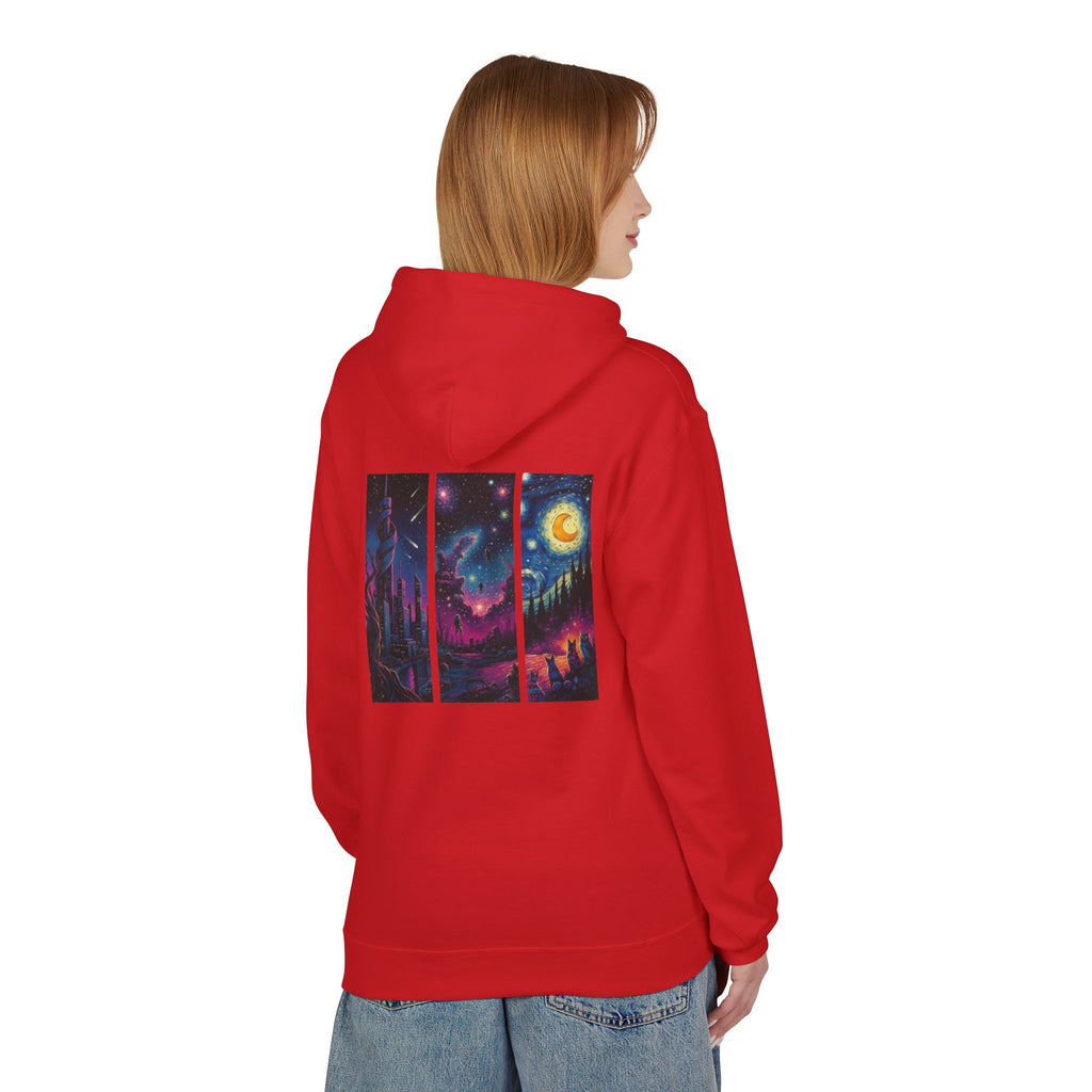 Cosmic Dreamers Hoodie | Night Sky Triptych, Stars, Moon