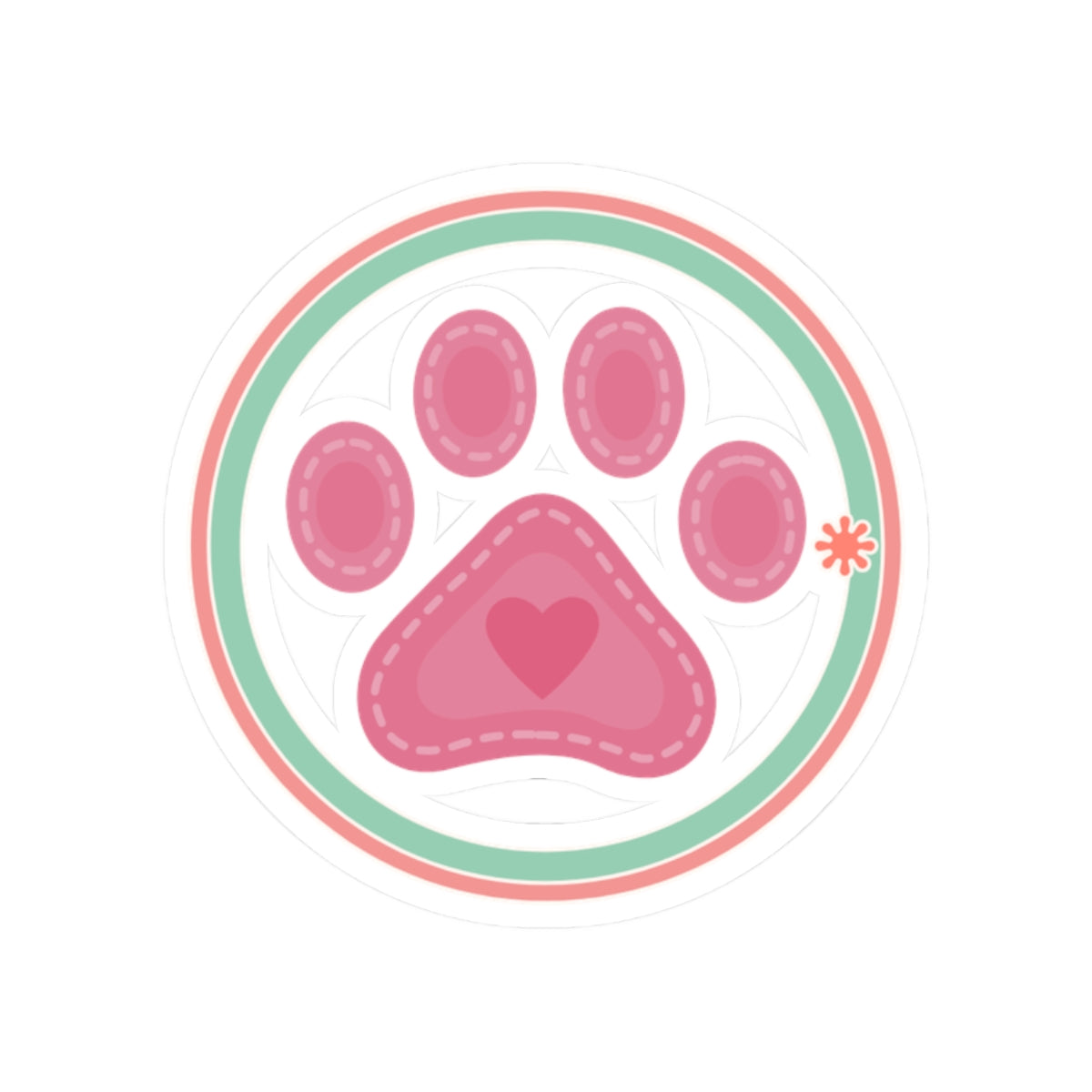 Pink Paw Print Kiss-Cut Sticker — Cute Pet Laptop Decal