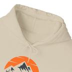 Mountain Sunset Hoodie — "Wander More, Worry Less" Outdoor Graphic Hoodie