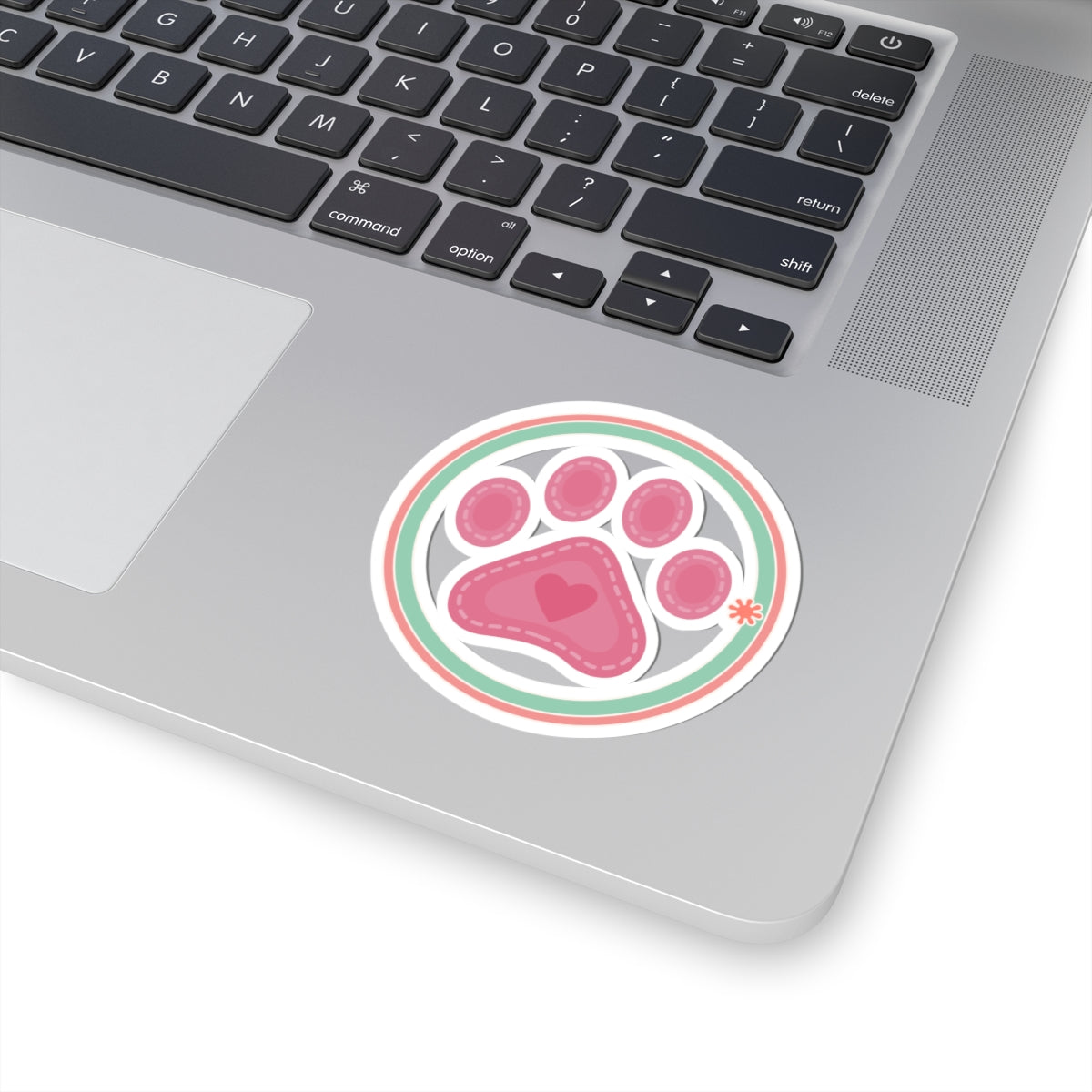 Pink Paw Print Kiss-Cut Sticker — Cute Pet Laptop Decal