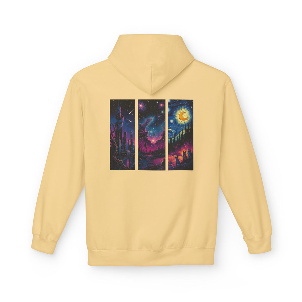 Cosmic Dreamers Hoodie | Night Sky Triptych, Stars, Moon