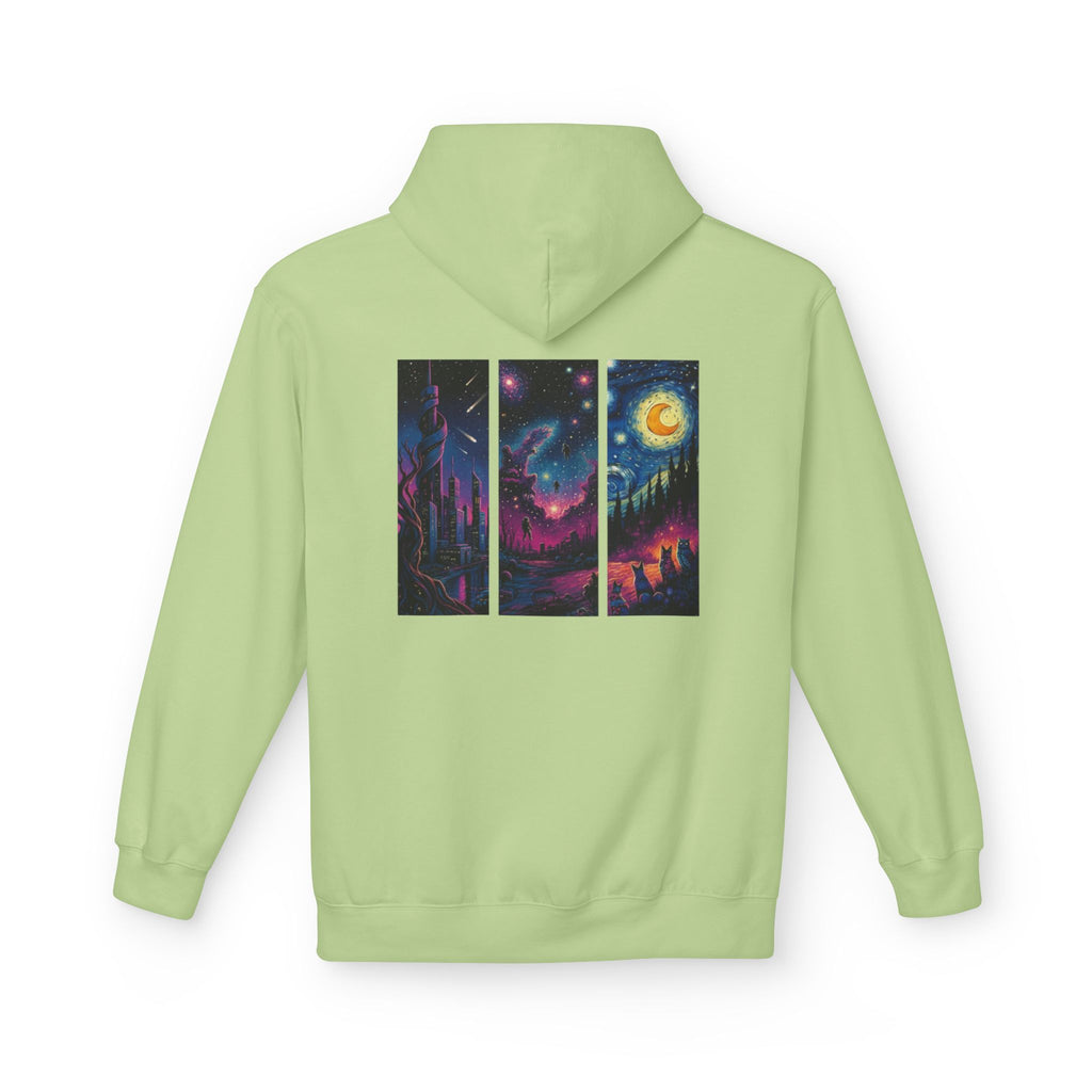 Cosmic Dreamers Hoodie | Night Sky Triptych, Stars, Moon